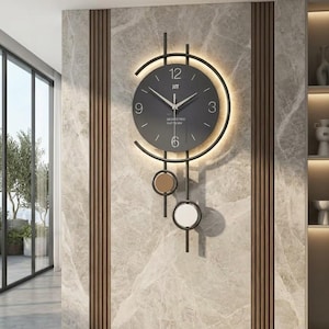 Moderne geometrische Wanduhr, minimalistischer Metallzeiger, zeitgenössische Wohndekoration