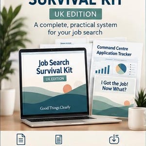 UK Job Search Survival Kit | Planner, Interview Prep, Application Tracker (Digital Download)