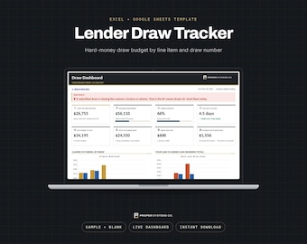 Hard Money Draw Tracker für Fix-and-Flip-Investoren, Excel- und Google-Tabellen