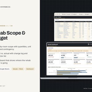 Kalkylbladspaket för husrenovering för fastighetsinvesterare, Excel och Google Sheets bild 4