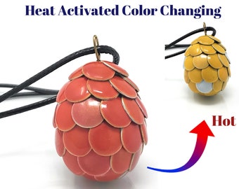 1.5" Phoenix Dragon Egg Necklace, Magical Color Changing, Magical Jewelry, Fantasy Geek Gift