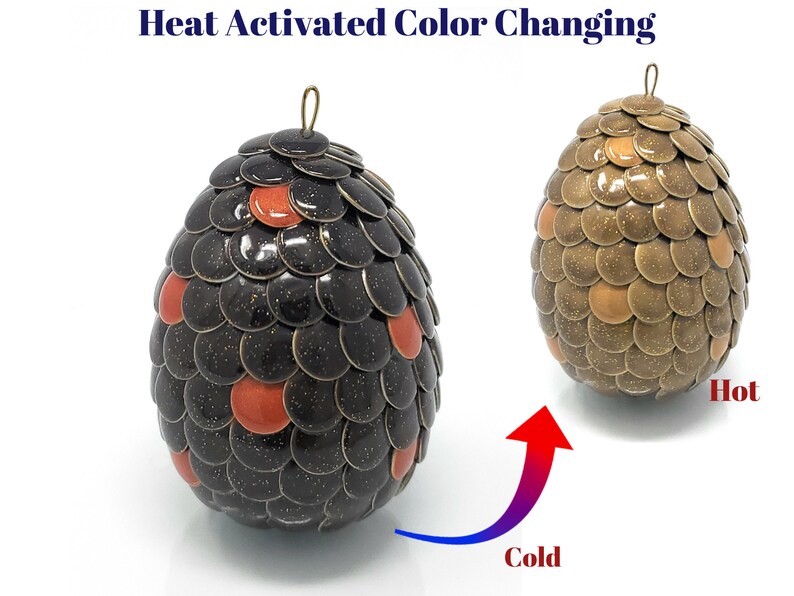 Black And Gold Dragon Egg Christmas Ornament Magical Color Etsy