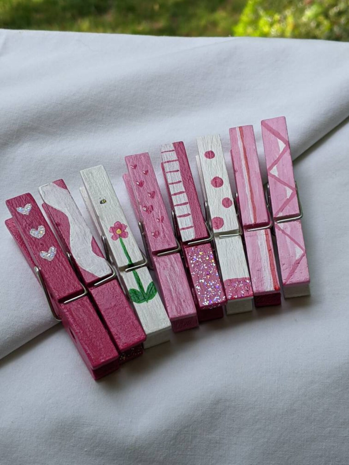 Hand Painted Clothes Pins Pretty in Pink Set Etsy