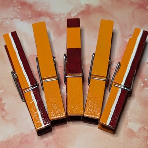 Hokie pins! Virginia Tech hand painted clothes pins. College gift, alumni, graduation, dorm, teacher, professor