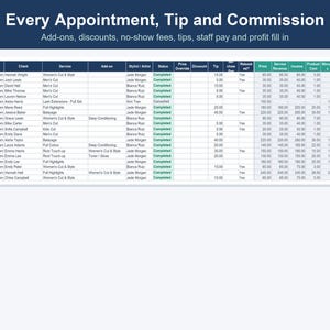 Salon Business Spreadsheet, Hair, Lash & Nail Client Tracker (Excel, Google Sheets) image 6