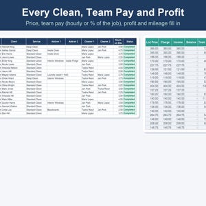 Cleaning Business Spreadsheet, Client, Job & Invoice Tracker (Excel, Google Sheets) 画像 5