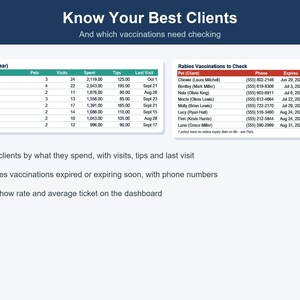 Dog Grooming Business Tracker, Client & Income Spreadsheet (Excel, Google Sheets) image 7