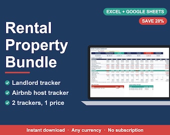 Rental Property Spreadsheet Bundle, Landlord & Airbnb Host Tracker (Excel, Google Sheets)