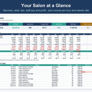 Salon Business Spreadsheet, Hair, Lash & Nail Client Tracker (Excel, Google Sheets) image 2