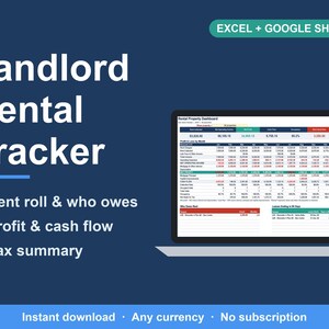 Vermieter-Tabelle, Mietobjekt- und Mietübersicht (Excel, Google Sheets) Bild 1