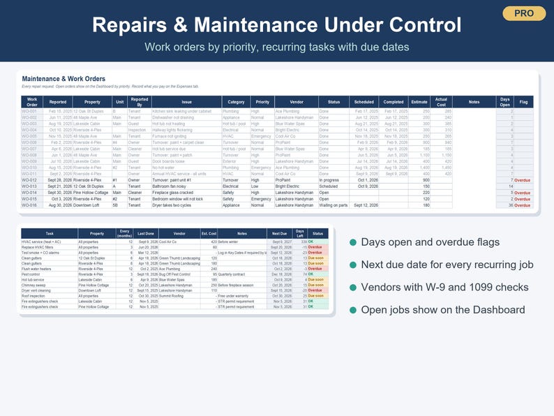 Rental Property Management Spreadsheet, Landlord & Airbnb Tracker (Excel, Google Sheets) image 9