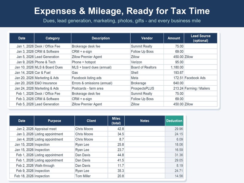 Real Estate Agent Commission Tracker, GCI & Business Plan (Excel, Google Sheets) image 9