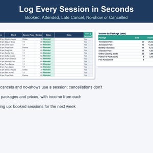 Personal Trainer Spreadsheet, Client Session & Progress Tracker (Excel, Google Sheets) image 7