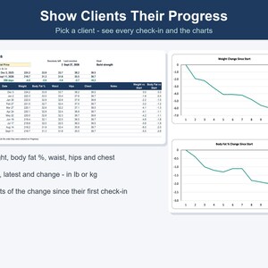 Personal Trainer Spreadsheet, Client Session & Progress Tracker (Excel, Google Sheets) image 5