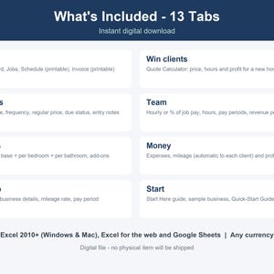 Cleaning Business Spreadsheet, Client, Job & Invoice Tracker (Excel, Google Sheets) 画像 10