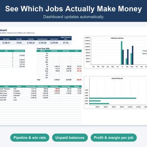 Contractor Estimate & Invoice Template, Job Costing Spreadsheet (Excel, Google Sheets) image 4