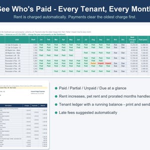 Rental Property Management Spreadsheet, Landlord & Airbnb Tracker (Excel, Google Sheets) image 4