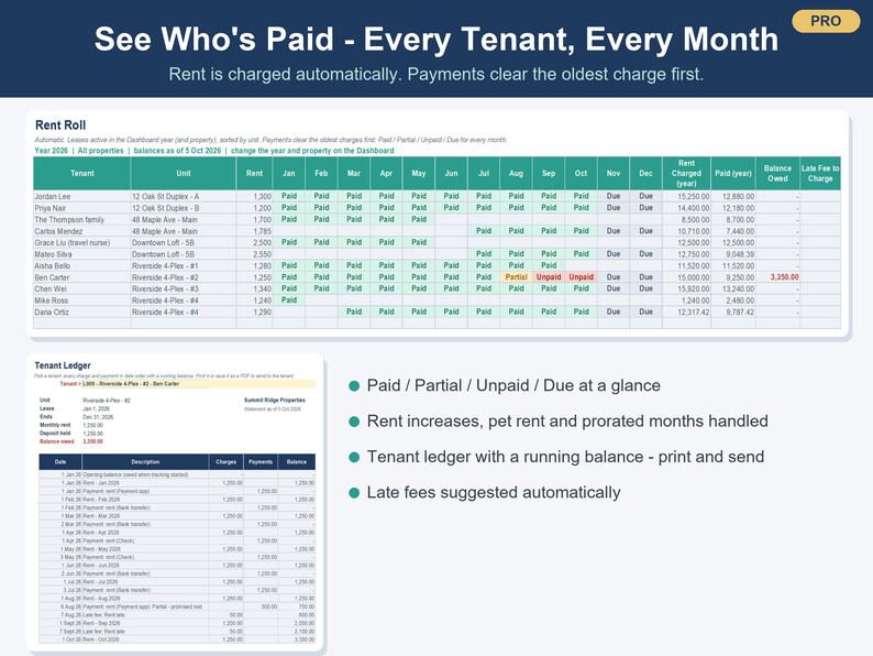 Rental Property Management Spreadsheet, Landlord & Airbnb Tracker (Excel, Google Sheets) image 4