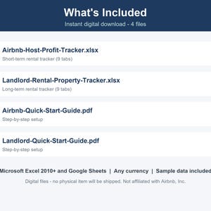 Spreadsheetpakket voor verhuurwoningen, inclusief tracker voor verhuurders en Airbnb-hosts (Excel, Google Sheets) afbeelding 8
