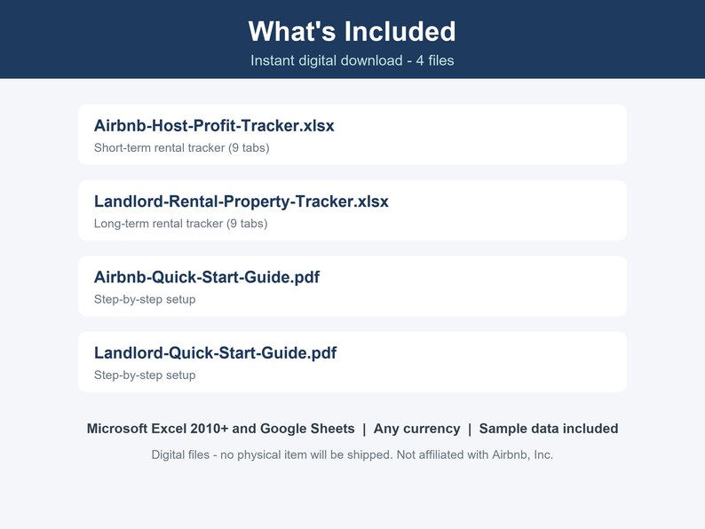 Spreadsheetpakket voor verhuurwoningen, inclusief tracker voor verhuurders en Airbnb-hosts (Excel, Google Sheets) afbeelding 8
