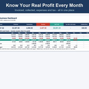 Freelancer Invoice Template, Income & Expense Tracker (Excel, Google Sheets) image 3
