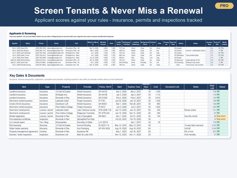 Rental Property Management Spreadsheet, Landlord & Airbnb Tracker (Excel, Google Sheets) image 10