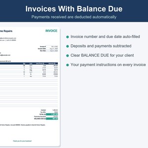 Contractor Estimate & Invoice Template, Job Costing Spreadsheet (Excel, Google Sheets) image 3