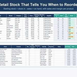 Salon Business Spreadsheet, Hair, Lash & Nail Client Tracker (Excel, Google Sheets) image 7