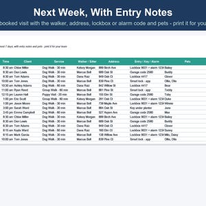 Pet Sitting & Dog Walking Business Spreadsheet, Client, Visit and Invoice Tracker (Excel, Google Sheets) image 7