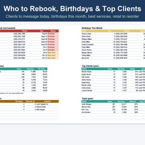 Salon Business Spreadsheet, Hair, Lash & Nail Client Tracker (Excel, Google Sheets) image 9