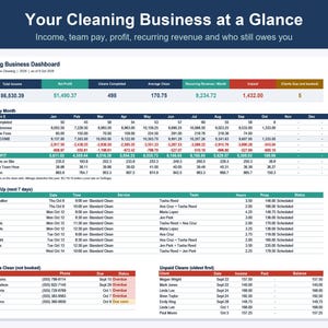 Cleaning Business Spreadsheet, Client, Job & Invoice Tracker (Excel, Google Sheets) 画像 2