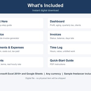Freelancer Invoice Template, Income & Expense Tracker (Excel, Google Sheets) image 8