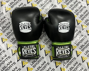 Guanti da boxe Cleto Reyes in vera pelle bovina, con lacci, per allenamento e combattimento.