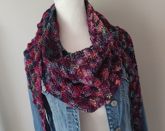CROCHET PATTERN, Crochet Mini Shawl Pattern, Triangle Scarf Crochet Pattern, Crochet Shawlette, Aurora Borealis Shawlette Pattern