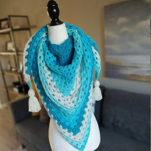 Crochet Triangle Shawl Pattern: Lakeside Wrap (PDF Pattern)
