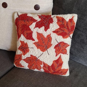 DIGITAL PATTERN Needle Punch Pattern, 12&quot; by 12&quot; Needle Punch Pattern, Fall Leaves, Autumn,  Needle Punch Pattern, Instant PDF Download