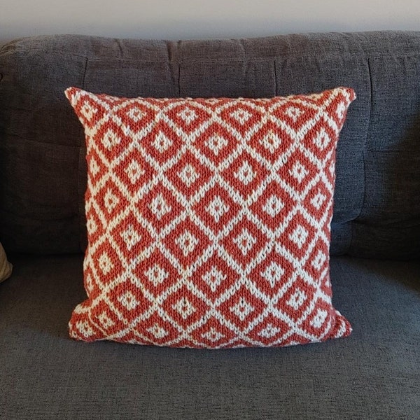 KNIT PILLOW COVER Pattern, Geometric Knit Pillow, Knit Pillow Pattern, Boho Pillow Pattern, Fall Knitting, Pdf Instant Download