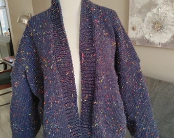 KNIT CARDIGAN PATTERN, Easy Knit Cardigan, Knit Sweater, Standard & Plus Size, Beginner, Easy Knitting