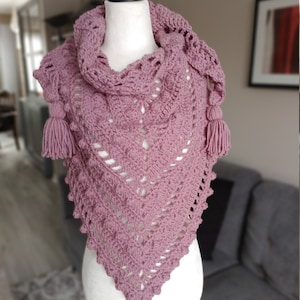 CROCHET PATTERN, Crochet Shawl Pattern, Triangle Scarf Crochet Pattern, Crochet Triangle Wrap Scarf, Triangle Scarf Crochet Pattern