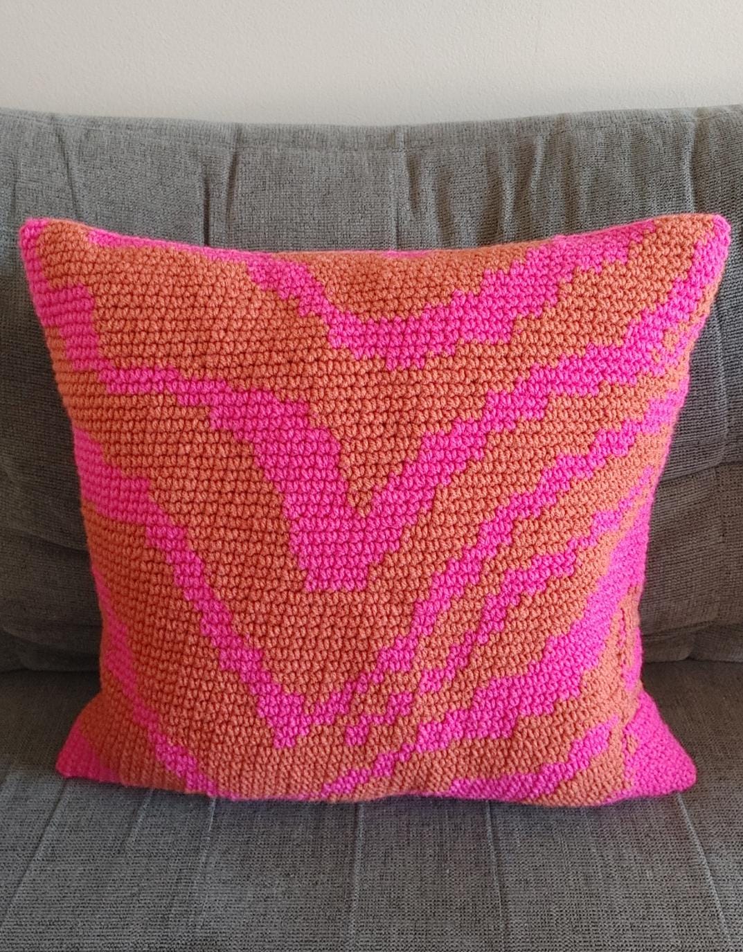 38 Tiger Crochet Patterns: Realistic, Cute, and Giftable Designs for Every Crocheter 36 Crochet Pillow Cover Pattern: Into the Jungle Tiger Design
