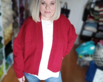 Easy Knit Cardigan Pattern: Beginner Chunky Sweater (PDF Pattern)