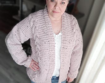 Chunky Knit Cardigan MUSTER: Anfänger Zopfmuster (PDF Download)