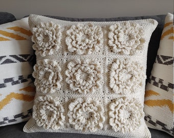 CROCHET PILLOW COVER Pattern, Crochet Pillow Cover, Boho Crochet Pillow Cover Pattern, Granny Square Pillow Cover, Pdf Instant Download