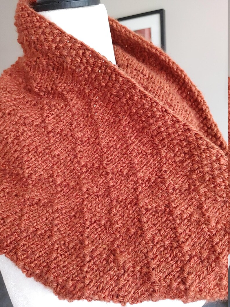 KNIT COWL PATTERN, Knit Perfect Diamond Cowl Pattern, Cowl Pattern, Fall Knit Cowl Pattern, Autumn Knit Cowl Pattern, Instant pdf download image 3