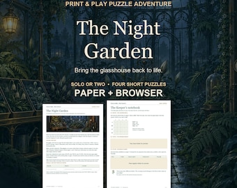 The Night Garden Printable Puzzle Adventure for One or Two | PDF + Browser Game