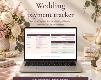 Wedding Payment Tracker Spreadsheet - Supplier Deposits, Instalments and Refunds - XLSX and Printable Sheets