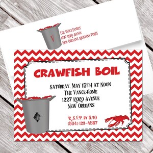 Chevron Crawfish Boil Invitations - Set of 25