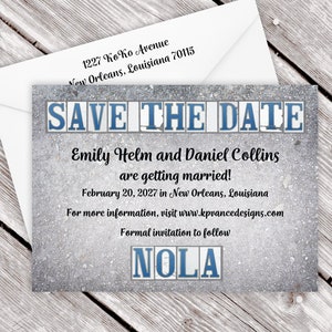 New Orleans Street Tile Save the Date Cards