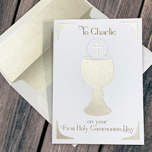 First Holy Communion Personalized Greeting Card