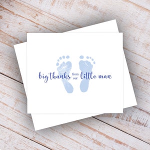 Blue Baby Feet Thank You Notes- Set of 25